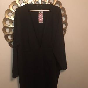 Black midi dress plus